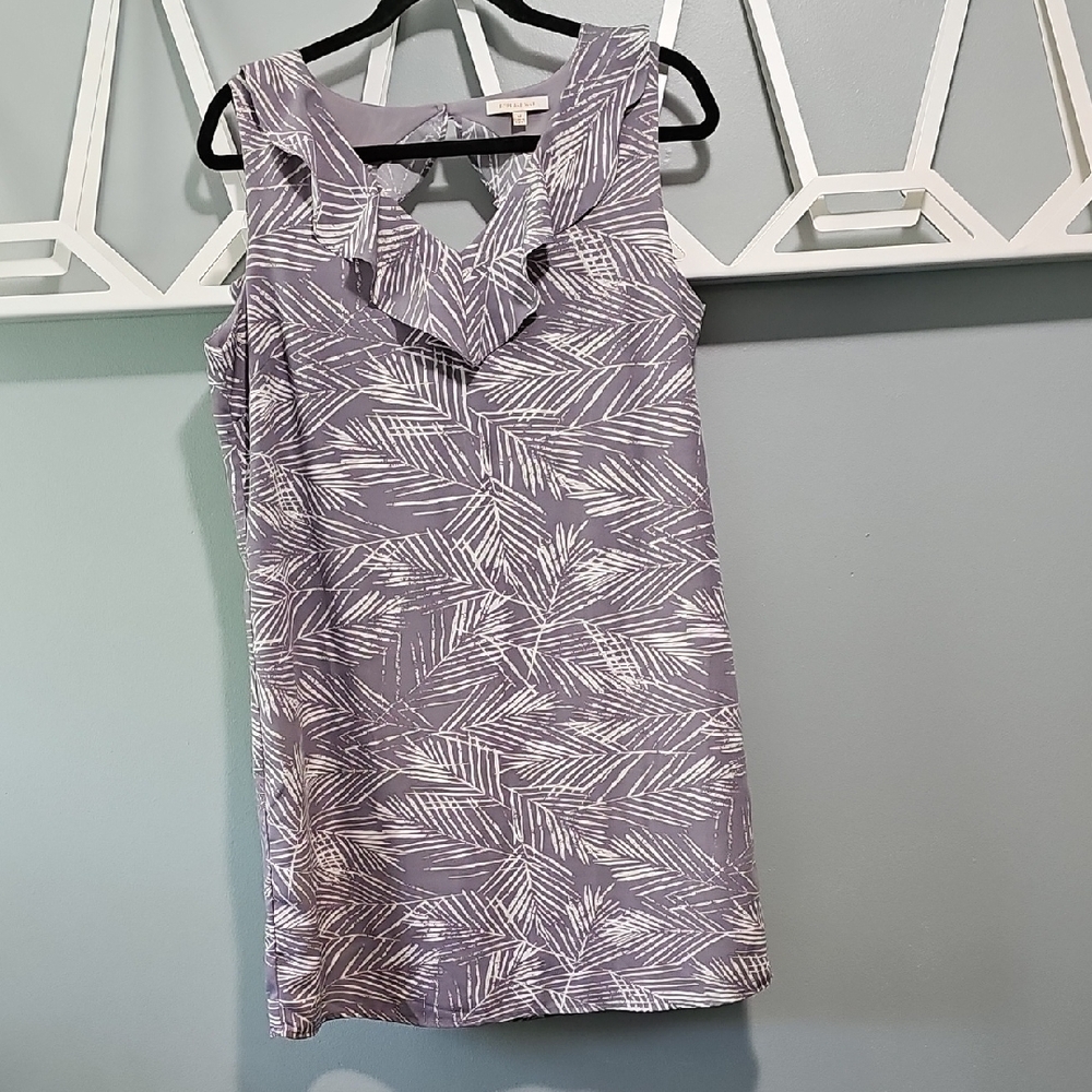 Skies Are Blue Purple Leaf Print Dress